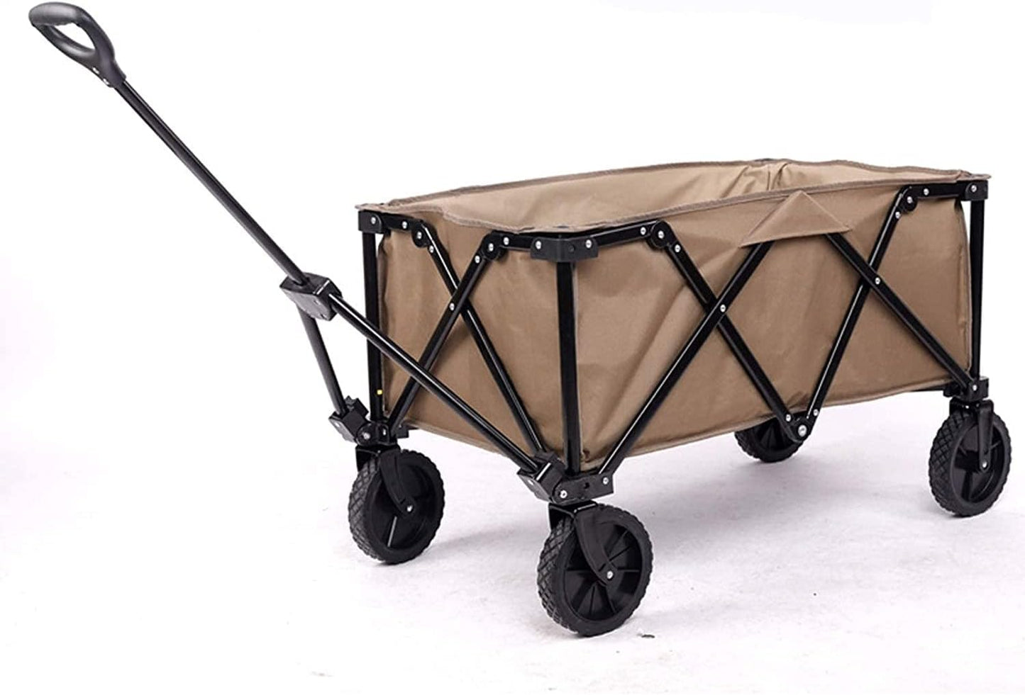 Outdoor Beach Wagon Camping Wagon Folding Garden Beach Troey Outdoor Utility Wagon Garden Troey Carts ping Camping Cart Easy Set Up (Color : Blue Size : One Szie) (Brown One Szie)