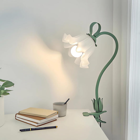Flower Clip On Table Lamp,LED Reading Light 360°Rotation Clip on Light,Adjustable Headboard Lamp,3 Colors 5W Flower Night Light for Nightstands Living Room Bedroom Lighting Home Office Decor