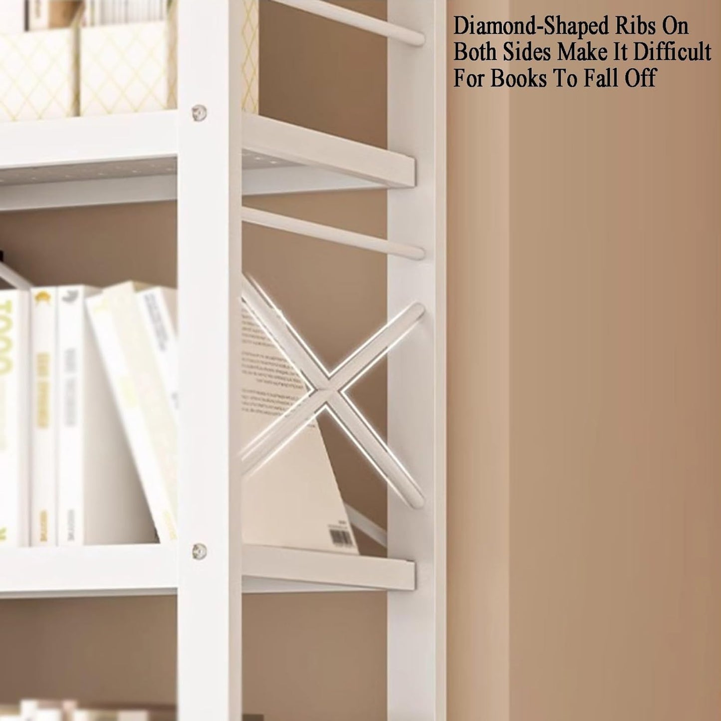 5 Cube Bookshelf, Foldable Simple Mobile Bookshelf, Multi-Layer Home Desk Side with Wheels, Suitable for Reading Corner, Living Room (Black, White)(Black,80 X 35 X 162cm) (White 100 X 35 X 162cm)