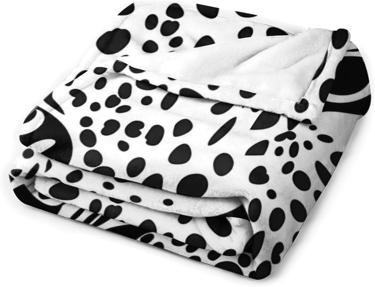 Black and White Leopard Throw Blanket for Couch Bed Plush Cozy Fuzzy Flannel Blanket for All Season 50"x70"