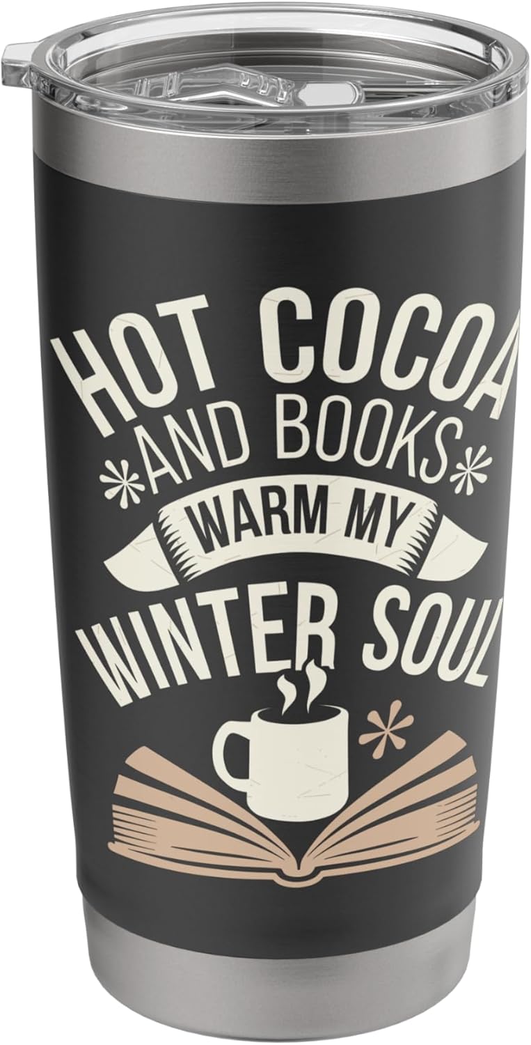 Reading All Winter Cozy Book Lover and Literary Escape Stainless Steel Insulated Tumbler