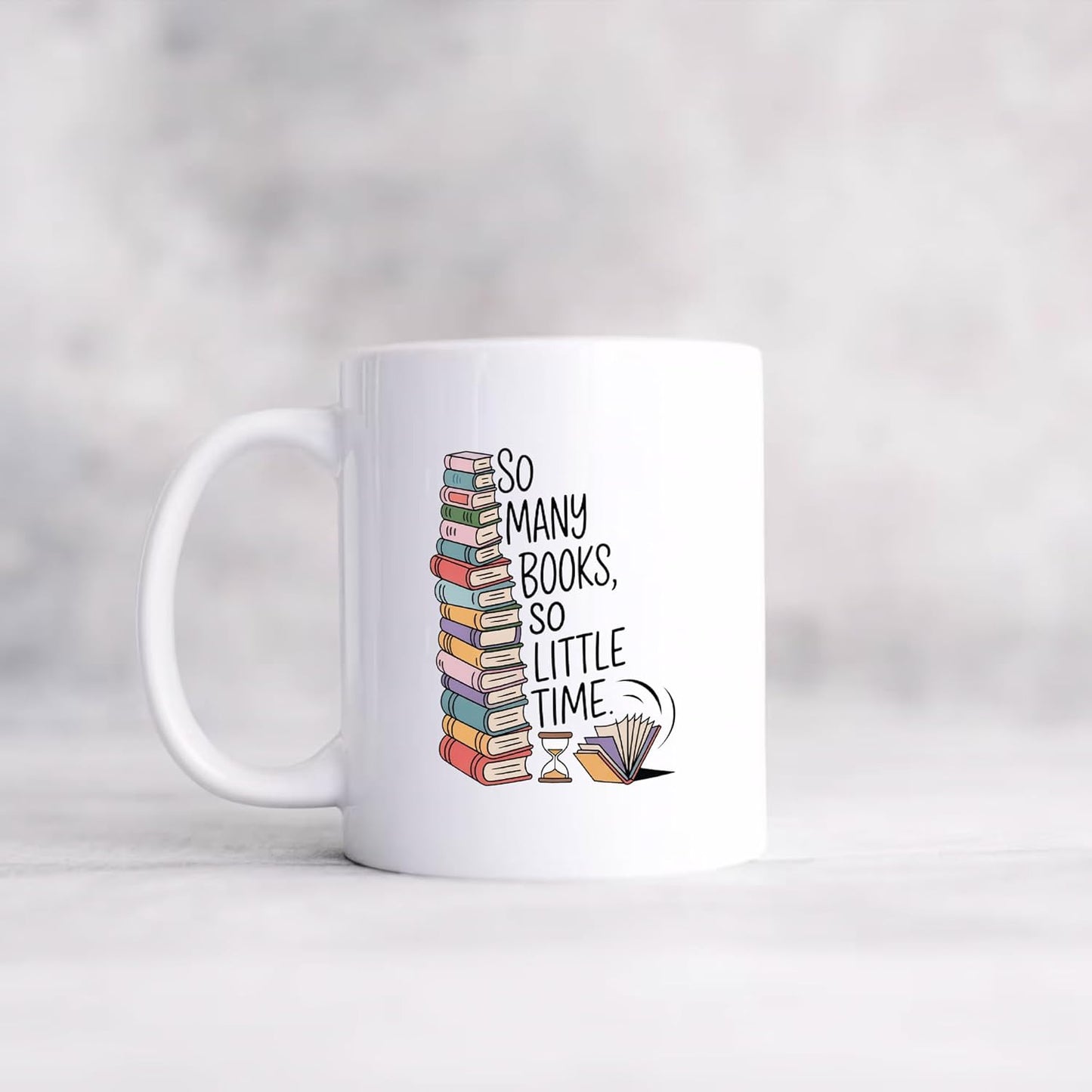 Panvola So Many Books So Little Time Book Lover Gifts Book Readers Gifts For Women Men Bibliophile Librarian Sister Girlfriend Wife From Husband Boyfriend Dad Mom Funny Ceramic Mug 11oz White