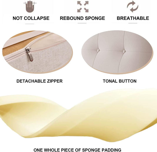 Adult Headboard Cushion Bed Backrest Pillow Wall Pillow Lumbar Pad Upholstered Bench Cushion Removable Cover(Size:No headboard 78.7"/200cm,Color:A)