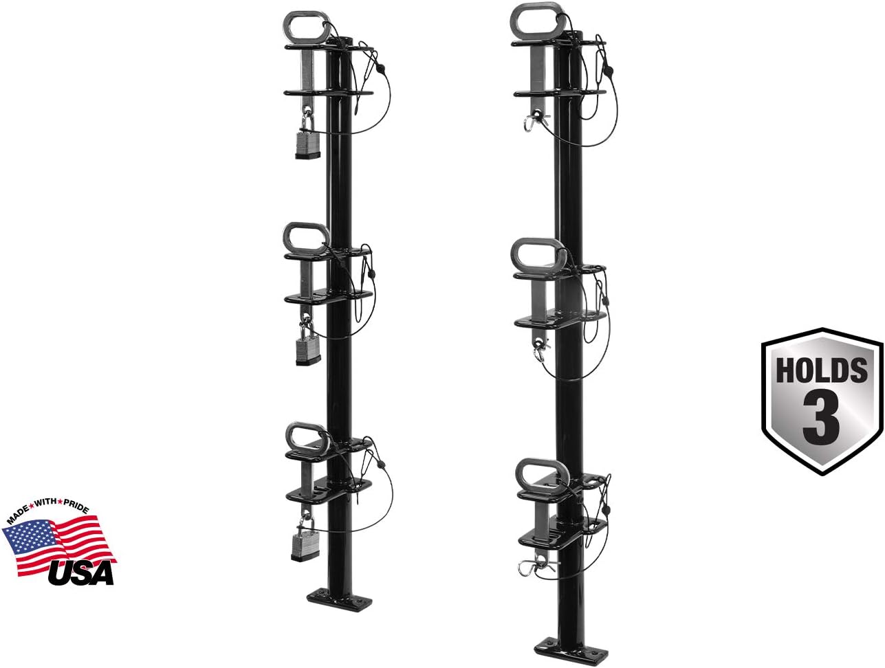 Buyers Products LT13 3 Position Trimmer Rack for Landscape Trailers, Holds 3 Weed Eaters, Made in The USA, Trimmer Rack for Lawn Care Equipment, Landscape Tools