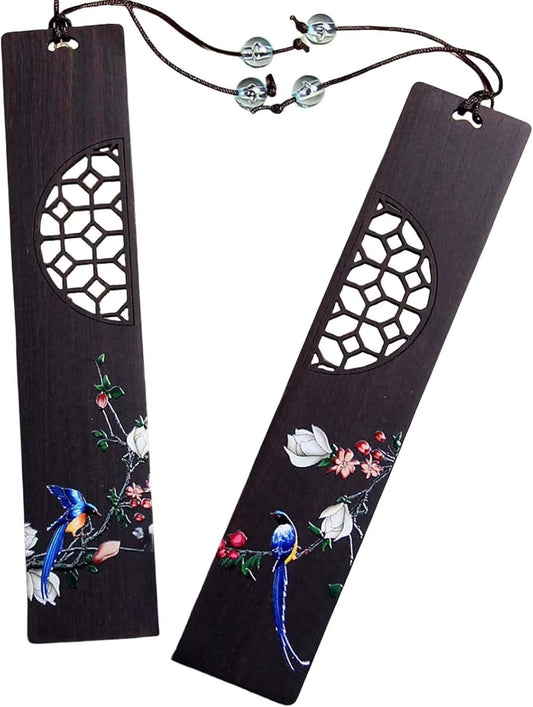 2pcs Wooden Bookmark,5.71"x1.18" Wooden Book Marker with Tassel for Reading Enthusiasts, Students, Teachers, Men, Women, Non-Scratch Pages, Perfect for Daily Reading Gifts