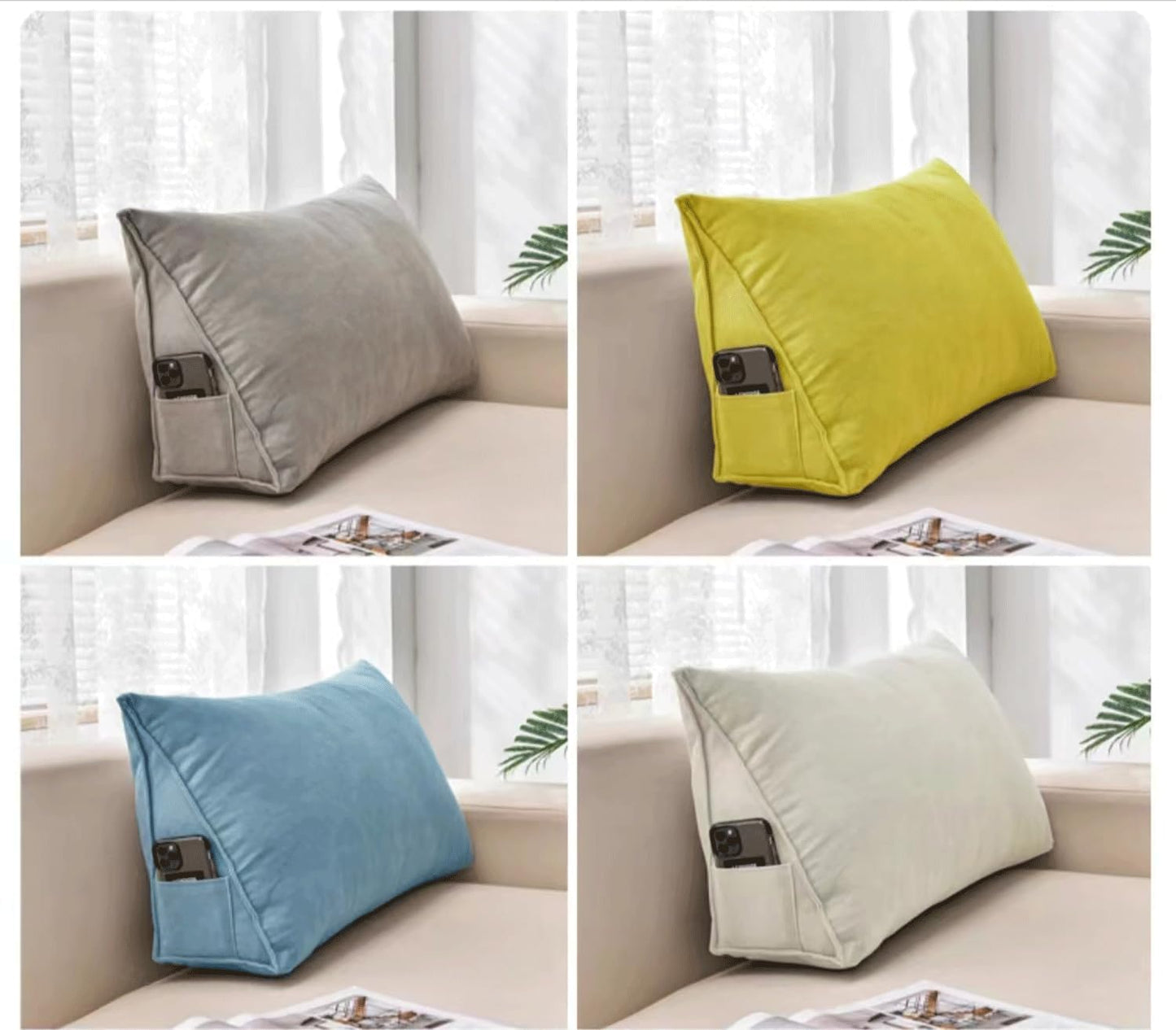 Headboard Pillow for Bed - Soft Colorful Backrest Cushion, Lumbar Support for Daybed, Comfortable Back Pillow for Relaxation and Support (Green 70x35x20cm)