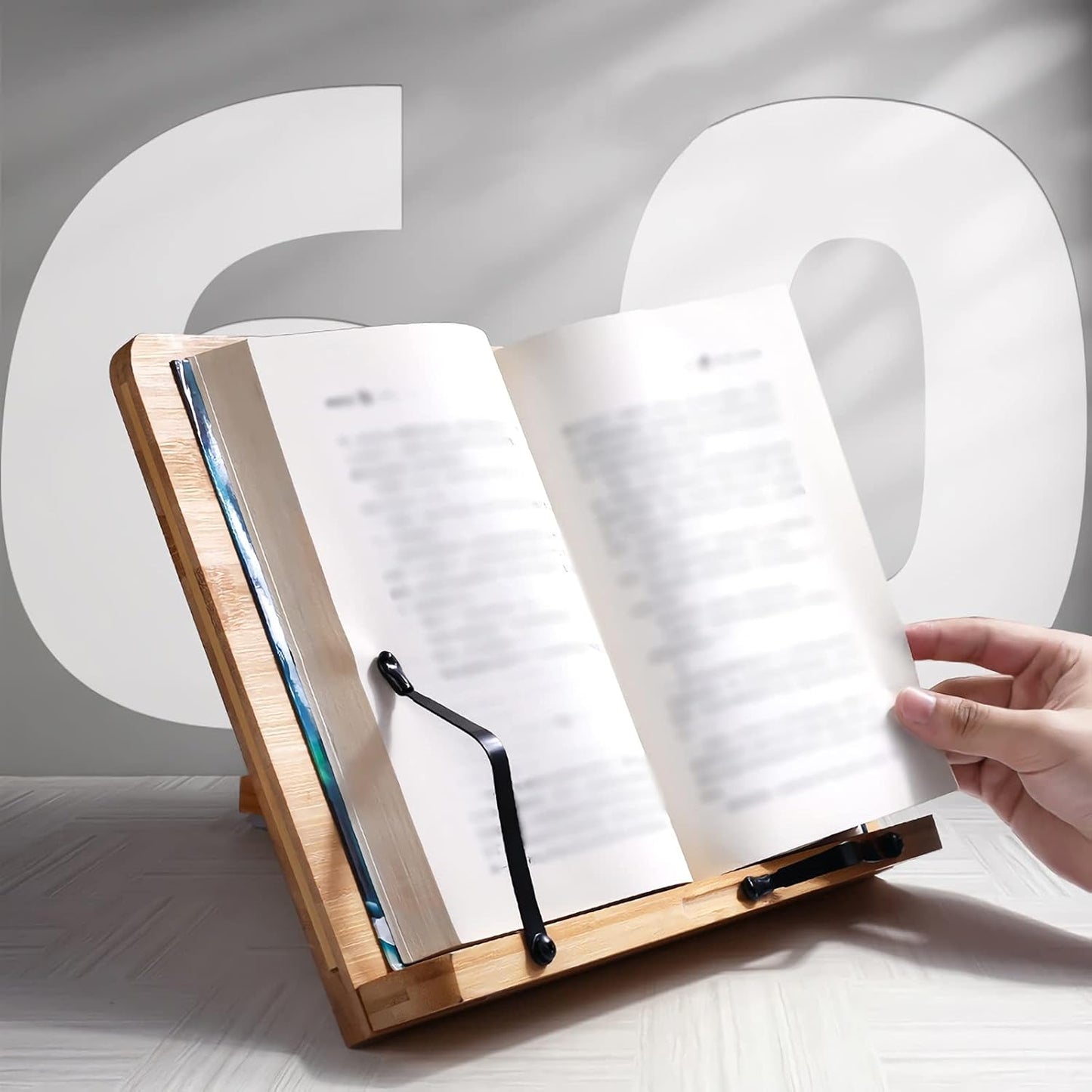 Book Stand Handmade Book Stand Reading Stand Book Holder for Hands Free Textbook Recipe Cookbook Tablet Cell Phone Laptop Holder for Desk (Size : M-Medium) ()