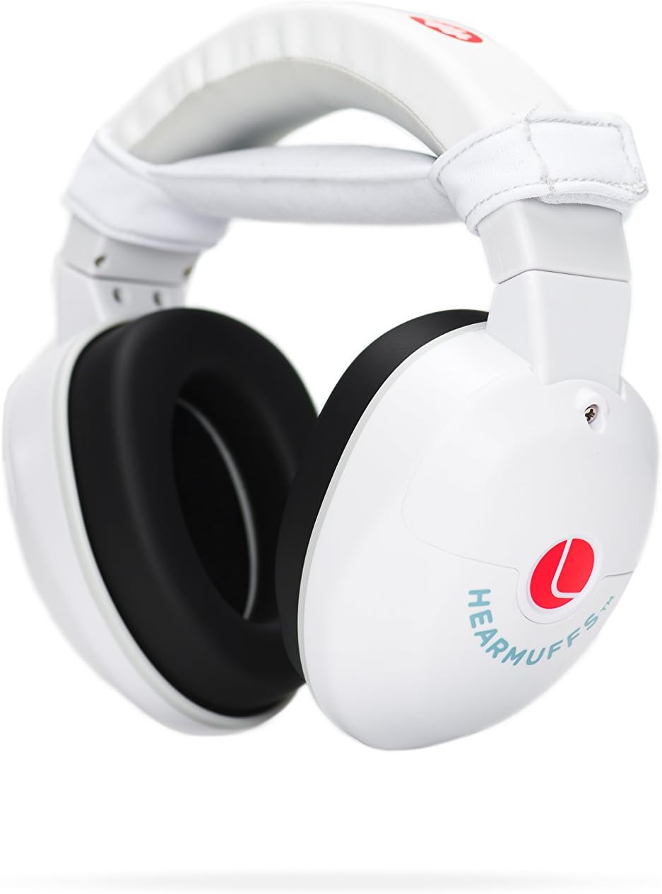 Lucid Audio HearMuffs Sounds, White - Over-the-Ear Hearing Protection for Infants & Toddlers - Includes Passive, Active & Sound Modes - Fits Children Ages 0-4 - Safe, Adjustable & Comfortable