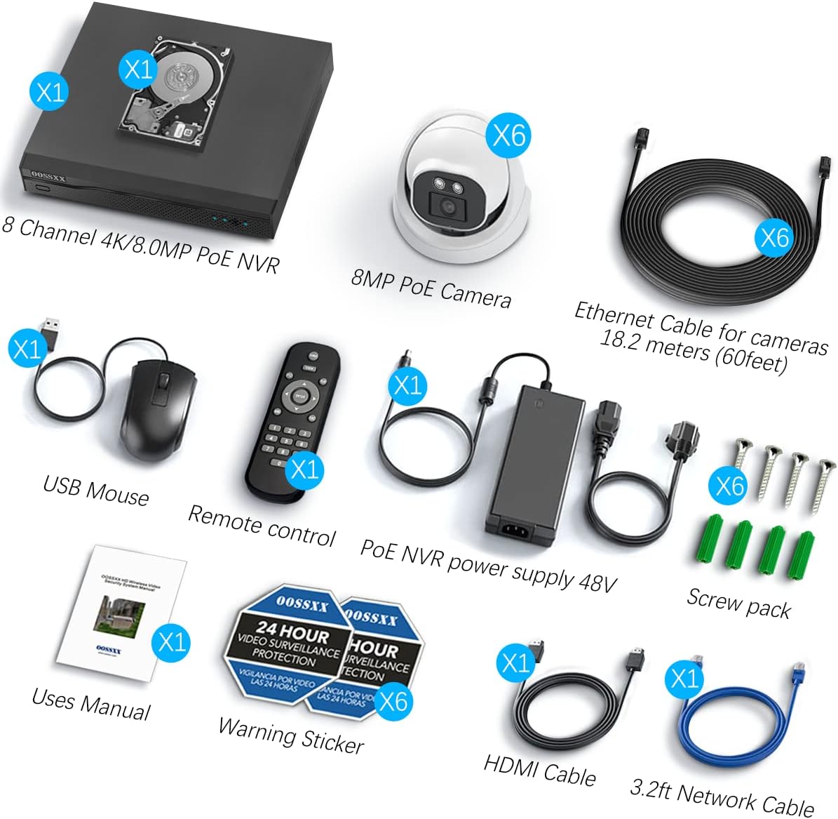 Wired Outdoor Home Security Camera System Dome POE Video Surveillance Cameras Systems