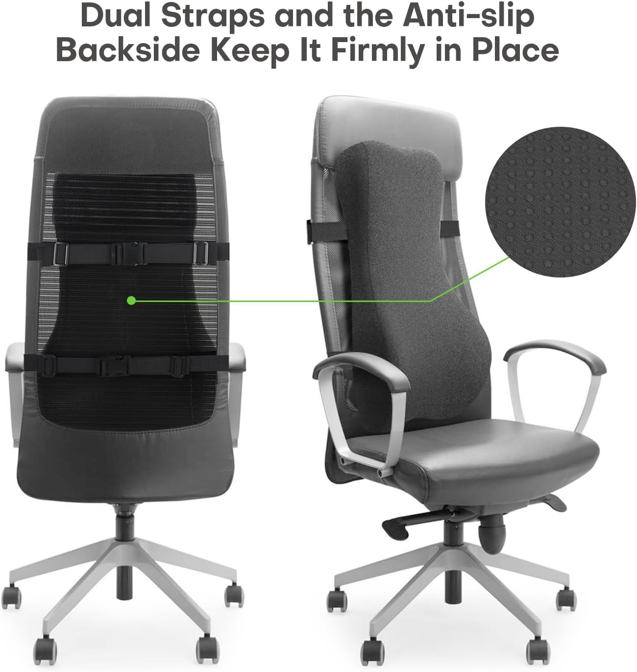 24'' Tall Back Support Pillow Fully Support Entire Back and Shoulder for Pain Relief and Comfort, Memory Foam Back Cushion for Back Rest, Ideal for Executive Office Chair, Computer & Gaming Chair