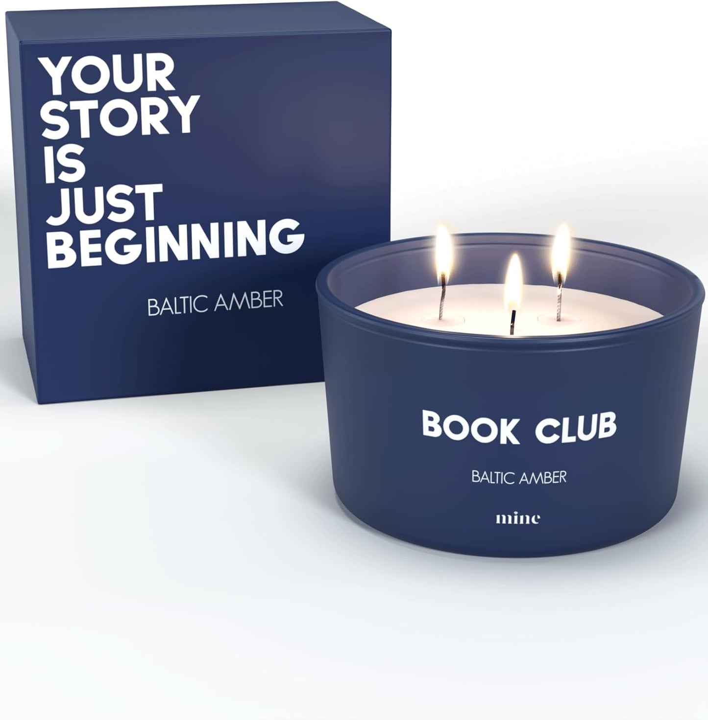 Themed Scented Candles with Gift Box for Home Decor - 8oz Soy Wax 3 Wick Candle (Book Club)