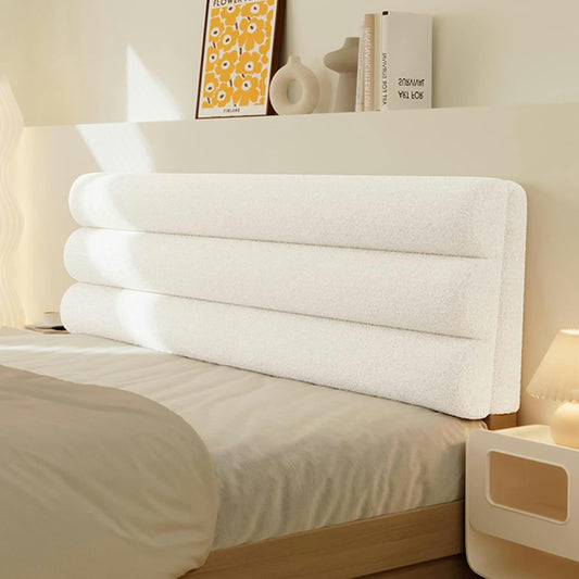 AMNOOL Wall Pillowboard Headboard Upholstered Large Backrest Bed Rest Cushion Lumbar Support Backrest Bedroom Tatami Dorm Daybed Pillow with Removable Cover, White