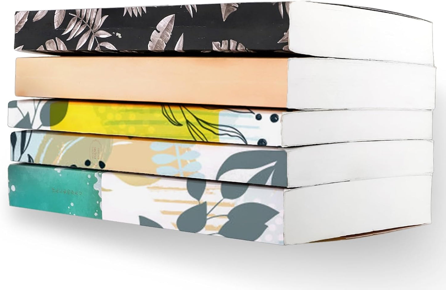 Hiceeden 6 Pack Floating Bookshelves for Wall, Invisible Floating Book Shelf Hidden Bookshelf, Metal Wall Mounted Heavy-Duty Book Holder for Bedroom, Living Room, White