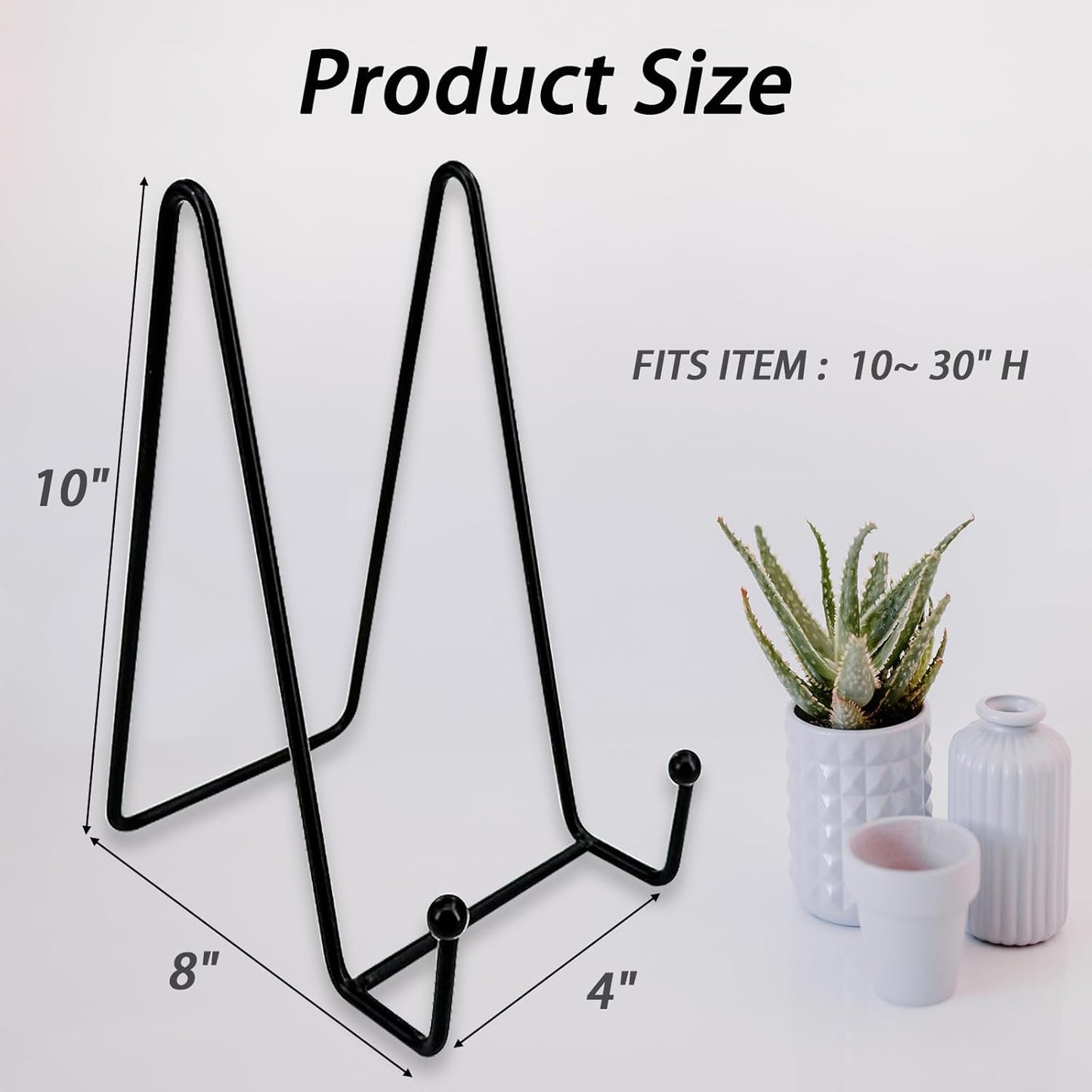 5 Pcs Plate Stands for Display,10 Inch Plate Holder Display Stand, Metal Frame Bracket for Book, Picture, Decorative Plate, Photo, and Platter, Desktop Display Shelf, Tabletop Art