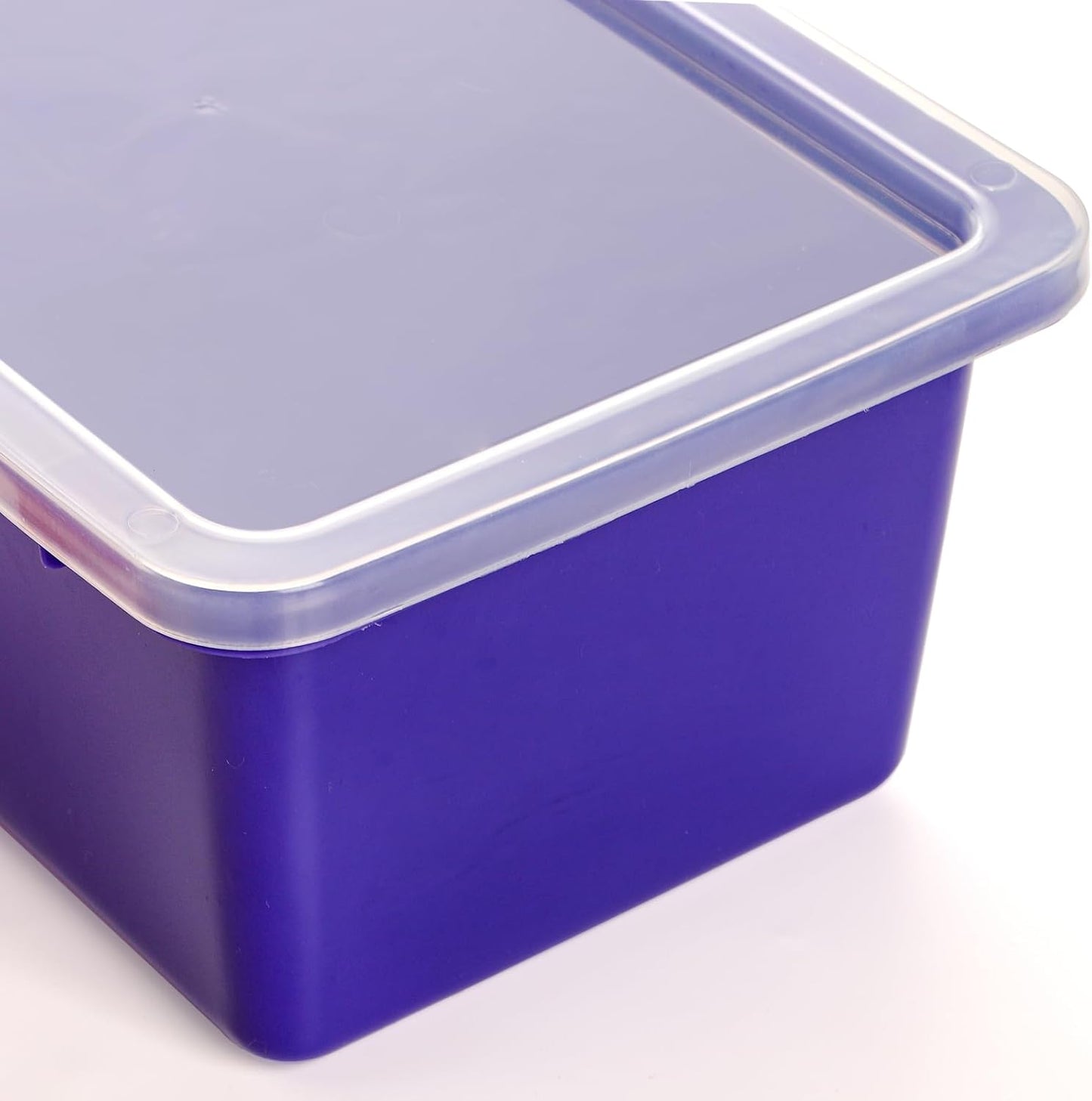 Nicunom 6 Pack Small Cubby Bins Storage Bins with Lids, 5 Qt Plastic Storage Bins Colorful Toy Storage Containers, Stackable Organizer Cubbies for Classroom Home