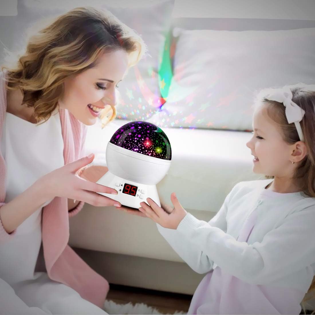 Star Night Light Projector for Kids with Timer - Glow in The Dark Stars and Moon, Best Gift for 1-14 Years Old