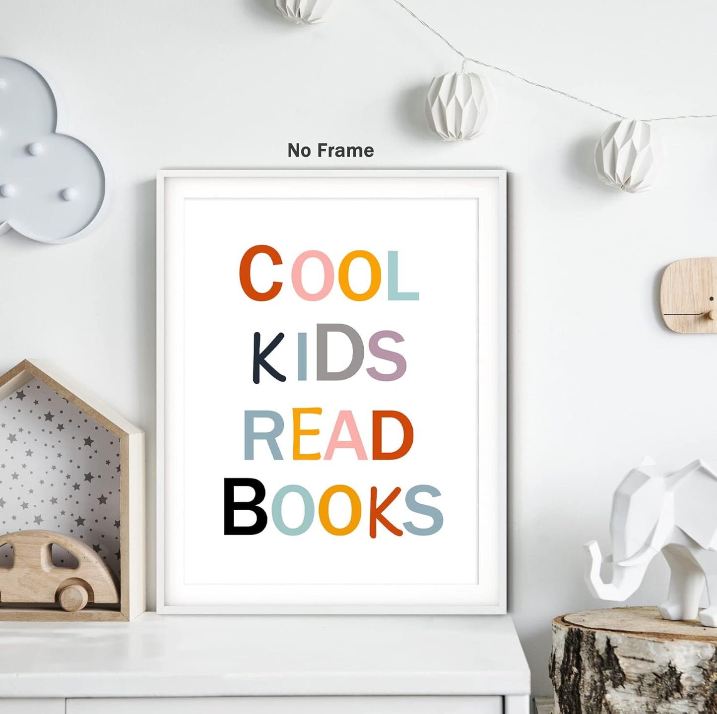 BACJUOPLDArt Cool Kids Read Books Poster, 12"x16" Frameless Art Print, Reading Room Decor, Motivational Wall Art for Classroom, Kids Room