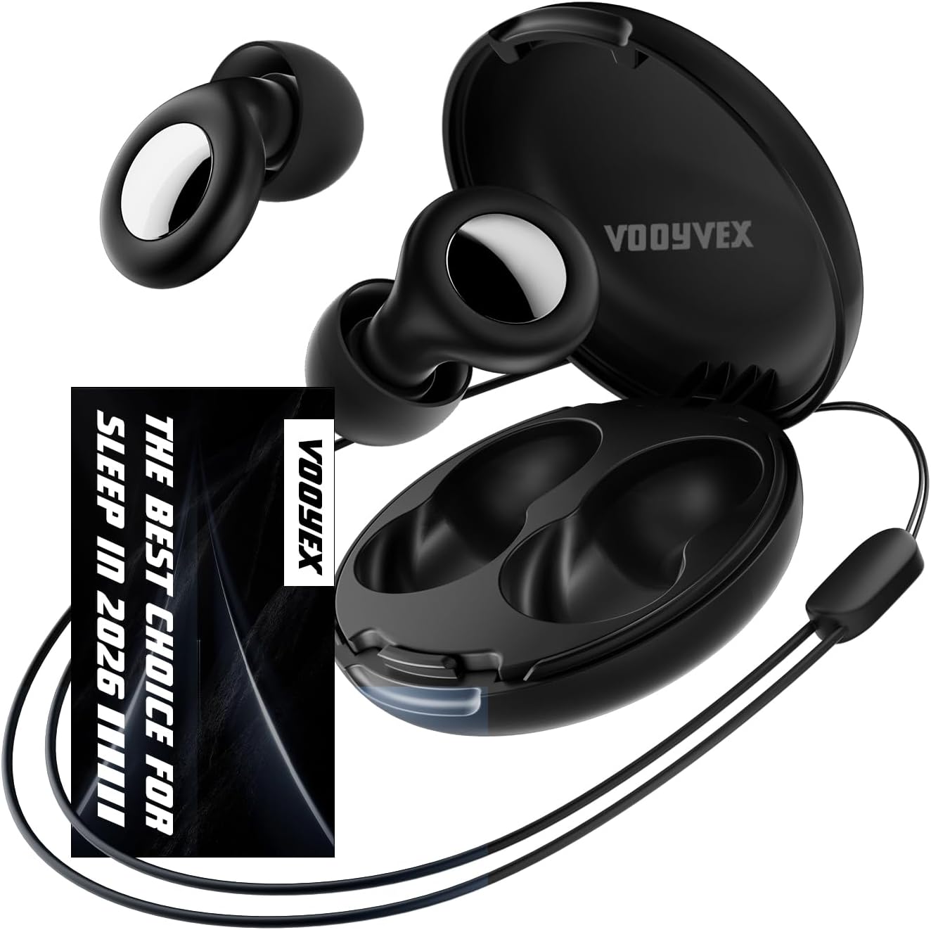 Ear Plugs for Sleeping Noise Cancelling - 45dB Motorcycle Ear Plugs for Noise Reduction - Reusable Silicone Concerts EarPlugs with 8 Ear Tips & Case for for Sleep Work Travel Snoring (Gloss Black)