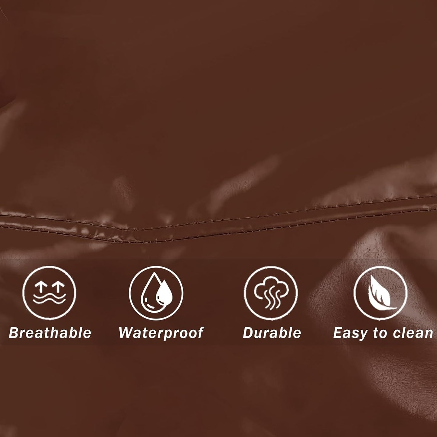 Bean Bag Chair Cover (No Filler) Luxury Faux Leather Lazy Sofa Floor Seating Pouf Lounge Envelope Beanbag Corner Seat Comfy Couch Storage Furniture for Adults & Teens(Brown Cover)
