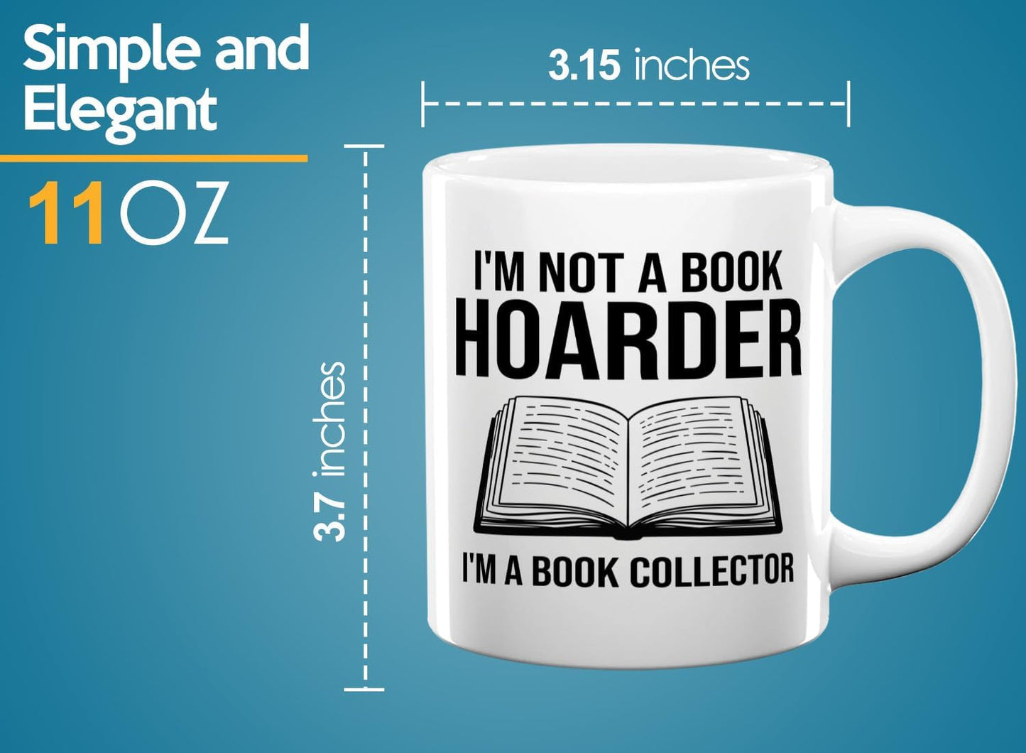 Book Lover Coffee Mug 11oz White -Im not a - Bookworm Literature Library Book Lover Reader Booked Editor Intellectual Studious