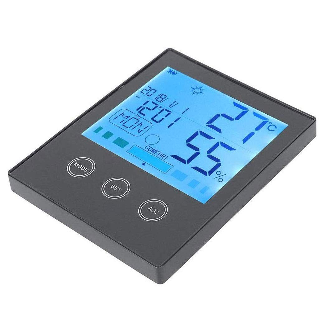 Digital Hygrometer Thermometer,Humidity Gauges Monitor Temperature Gauge Indicator Time Display Built-in Clock