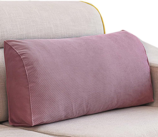 Creative Triangular Sofa Lumbar Pillows Reading Back Rest Waist Cushion Bed Tatami Soft Lumbar Support Cushions (Dark Pink, 70×35×17cm/27.56"×13.8"×6.69")