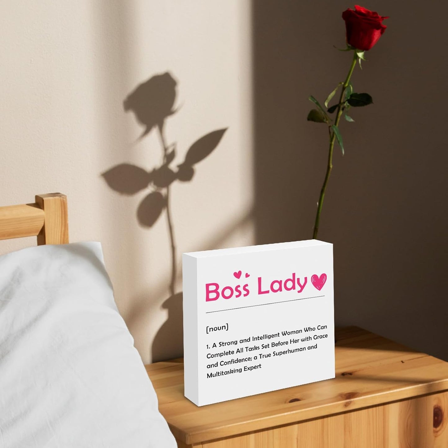 Wood Box Sign Gifts for Boss Lady Boss Gifts for Women Thank You Appreciation Gift for Female Leaders Manager Christmas Birthday Retirement Leaving Going Away Present Female Leader
