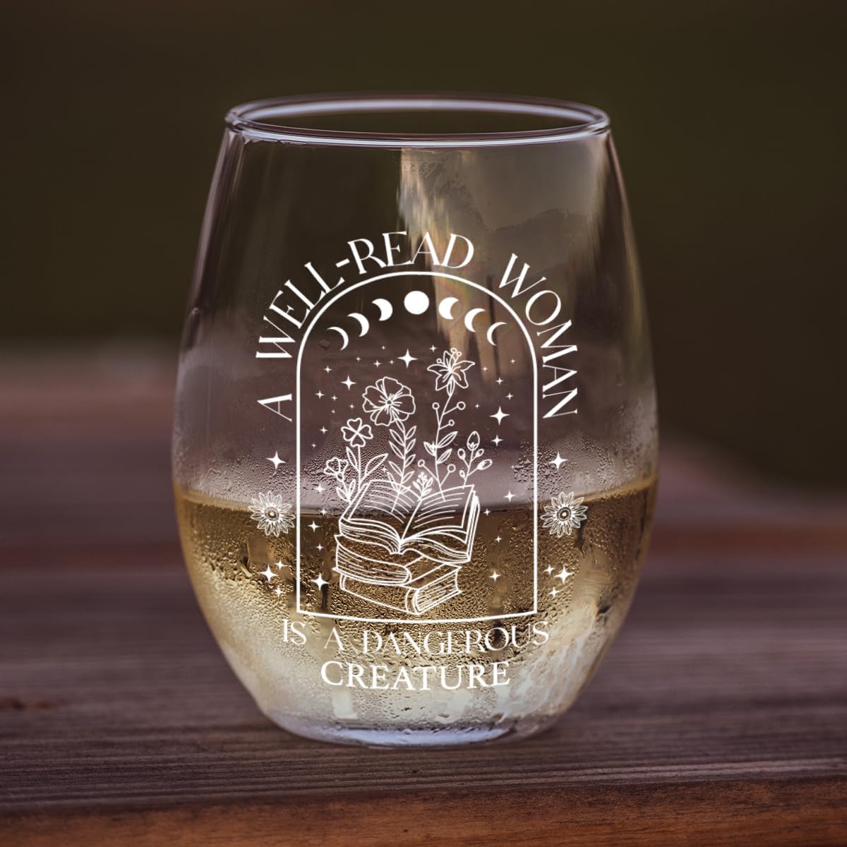 A Well-Read Women is a Dangeraous Creature,Bookish Wine Glass Gifts For Women,Friends,Book Lovers Gifts for Readers,Librarians, Bookworm,Reading Accessories,Birthday Reading Gift for Book Lovers-29