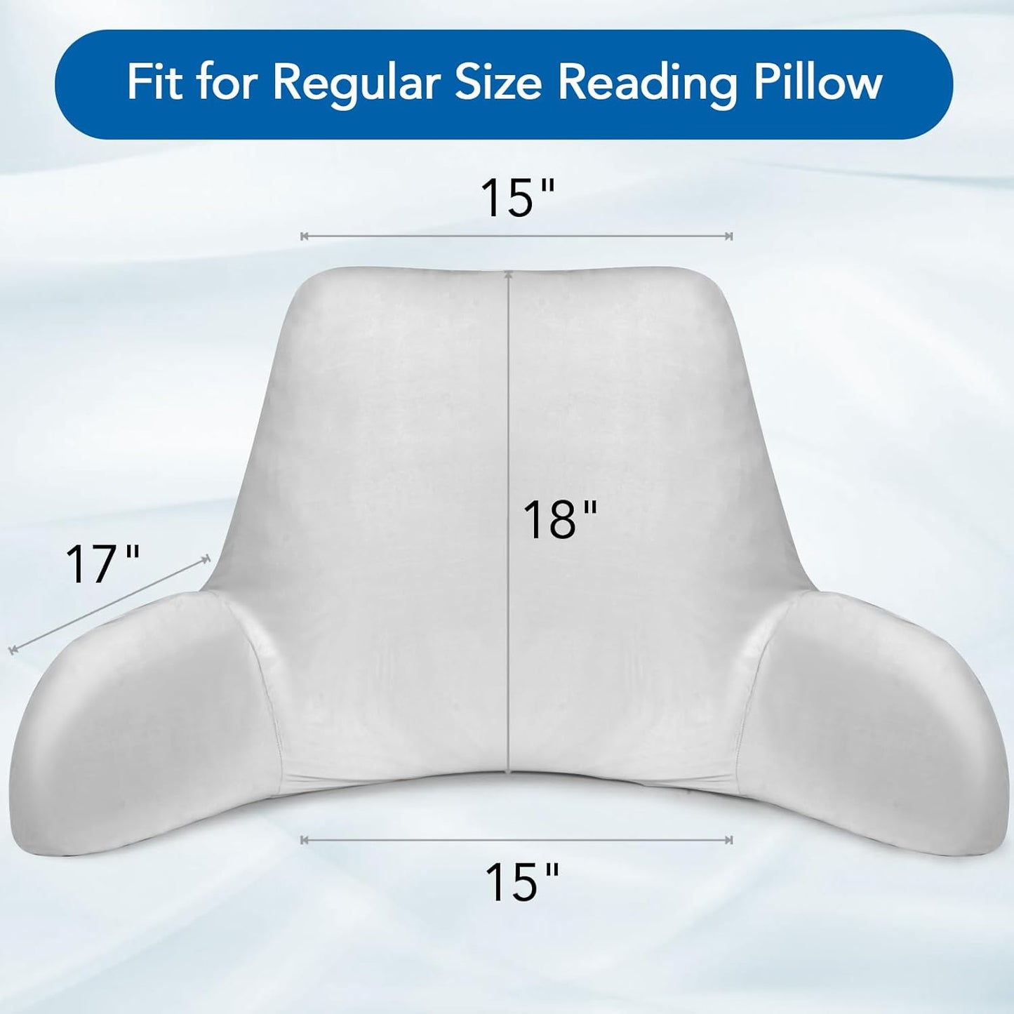 Cooling Reading Pillow Cover with Large Back Opening, Soft Replacement Slipcover for Husband Pillow, Removable & Machine Washable