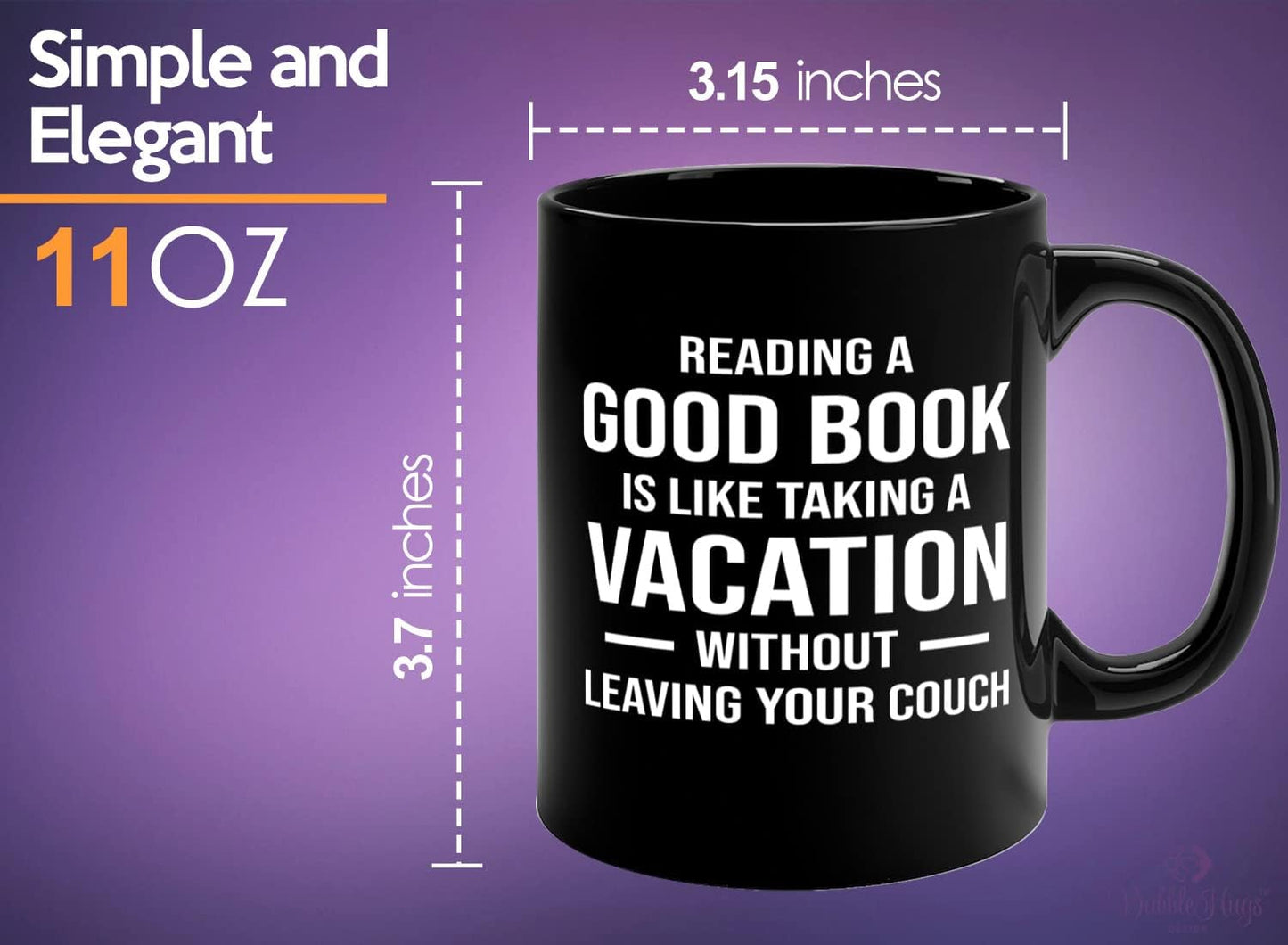 Book Club Coffee Mug 11oz Black -Reading a Good Book - Book Lover Gift For Teacher Bibliophile Woman of Letters Bulk Readers Academic