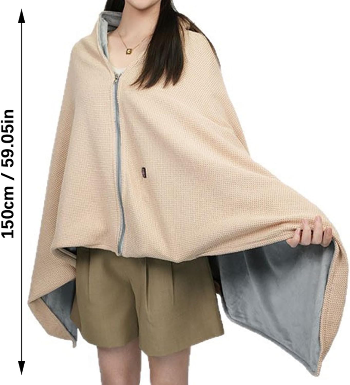 Lightweight Heating Shawl with 3-Temp USB Power Cozy Blanket for Indoor Outdoor Use Portable USB Electric Heated Shawl Blanket