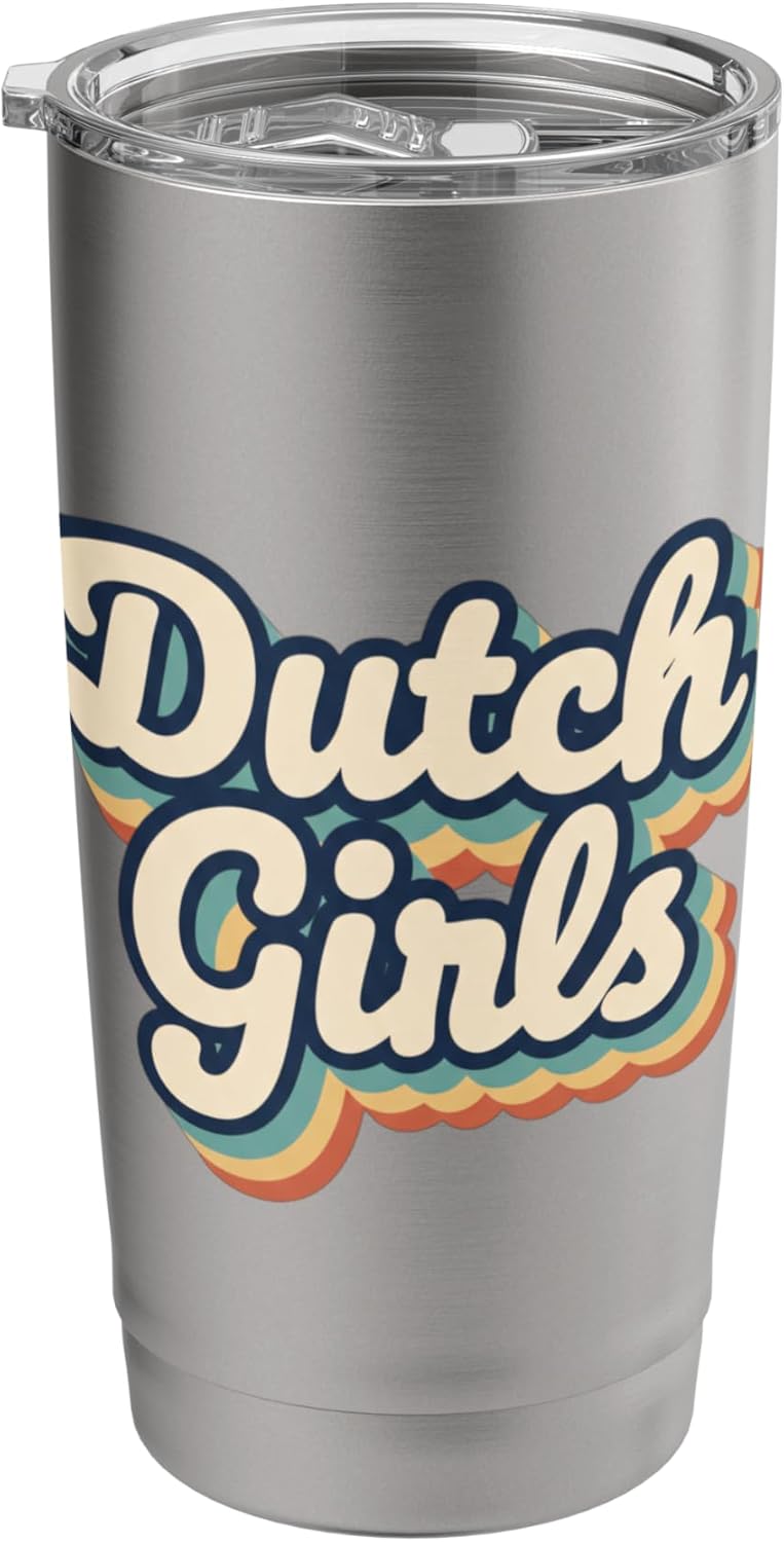 Dutch Girls Retro Script Netherlands Pride Vintage Style Stainless Steel Insulated Tumbler