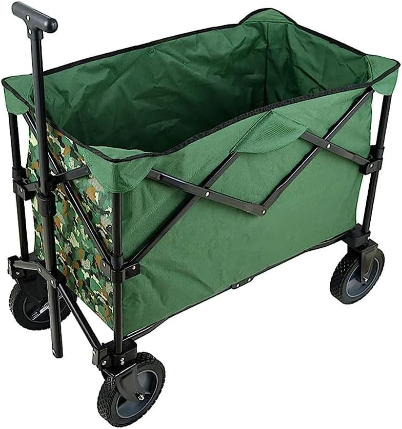 Handcart, Folding Portable Trolley Cart, Shopping Cart Heavy Duty Wagon, Cargo Carry Trolley with 4 Wheel for Outdoor/Camping/Fishing/Mall