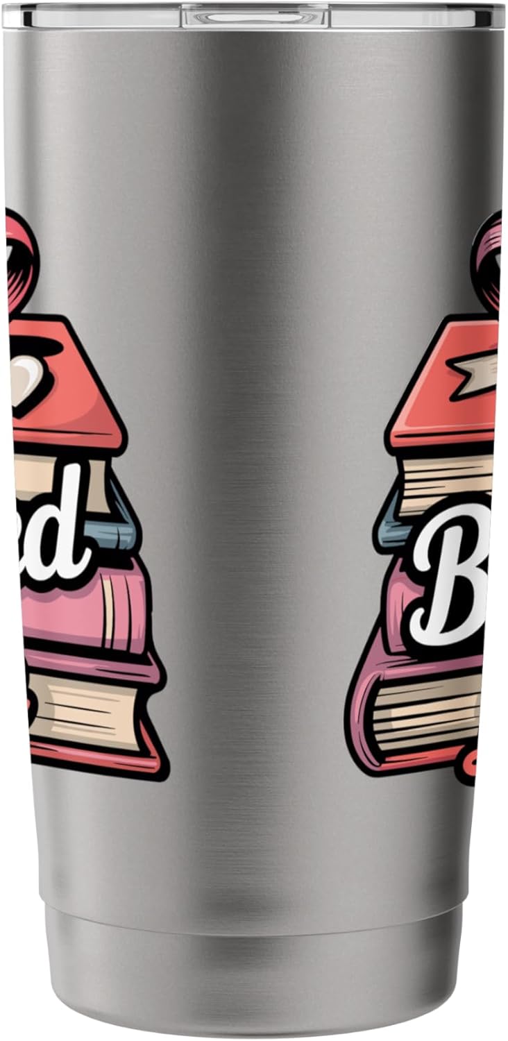 Booked with Love Romantic Reader Quote Valentine Book Lover Stainless Steel Insulated Tumbler