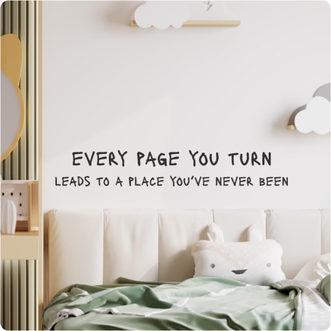 My Vinyl Story - Every Page You Turn - Inspirational Motivational Wall Decal Sticker Quote Art Decor Positive Saying Classroom Library Kids Room, Removable (Black, 22x4 inches)