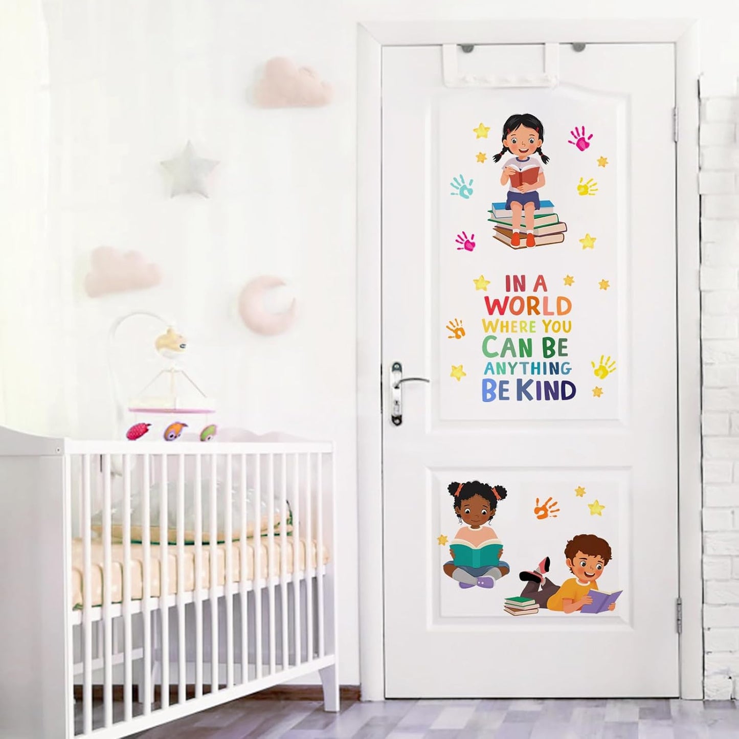 Yovkky Reading Kids Equality Inspirational Wall Decals Stickers, Positive Quote Book Neutral Toddler Nursery Classroom Decor, Diversity Home Decorations School Library Playroom Girls Boys Bedroom Art