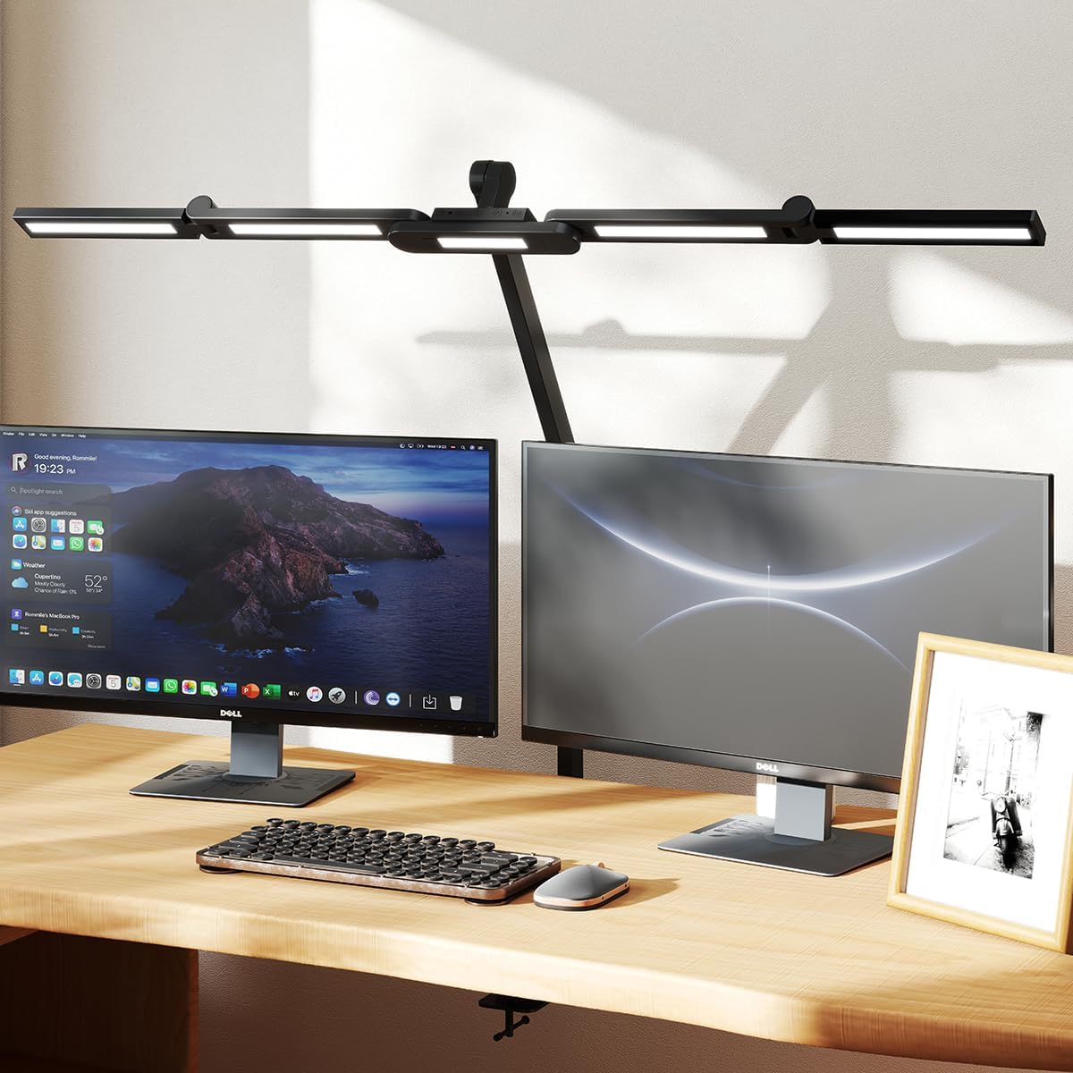 Led Desk Lamp with Clamp, 41" Architect Desk Lamp, 24W Ultra Bright Auto Dimming Computer Light, Eye-Caring Task Lamp for Home Office, Reading, Study, Dual Monitors, Workbench