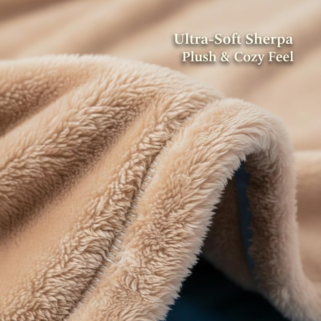 OINA Fluffy Warm 470 GSM Arctic Velvet Blanket – Cozy for Mom from Daughter or Son, Soft & Plush Throw for Relaxation and Comfort (Throw (50x60”), Mom's Charging Station)