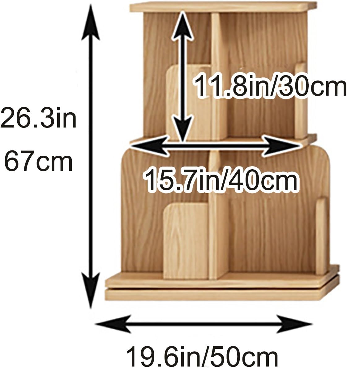 360° Rotating Bookshelf, 2-Tier Floor-to-Ceiling Bookcase, Open Standing Shelf for Bedroom, Office & Living Room Storage Solution, Modern Design, Space-Saving Organizer