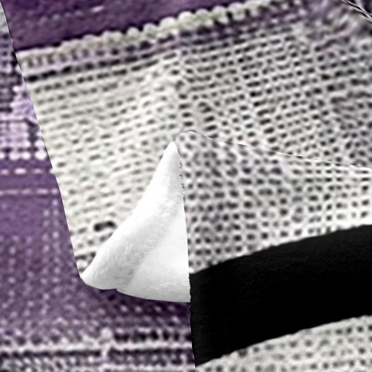 Erosebridal Purple Black Gray Throw Blanket for Sofa Queen 90x90,Grunge Oil Painting Fleece Blanket,Circles Fuzzy Blanket,Elegant Geometric Sherpa Blanket,Abstract Purple Art Bed Blanket