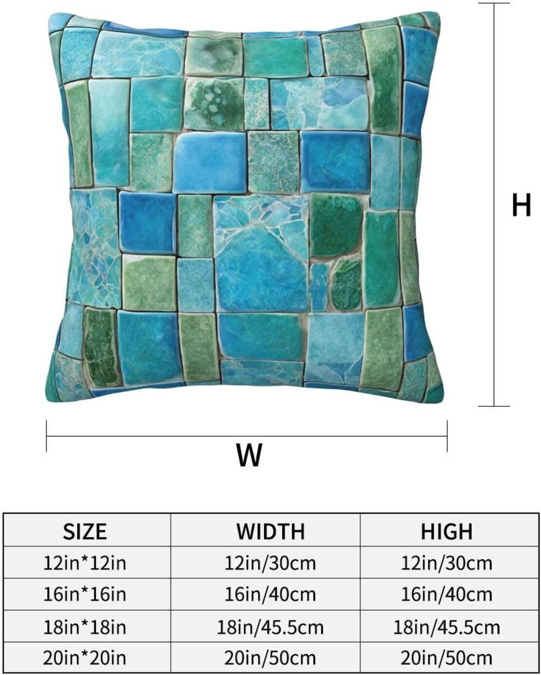 All-Season Square Pillow Covers 18"X18", Marble, Decorative Throw Pillow Covers for Sofa Bed Couch, Hidden Zipper Cushion Cover, Square Lumbar & Accent Pillowcases for Home Decor