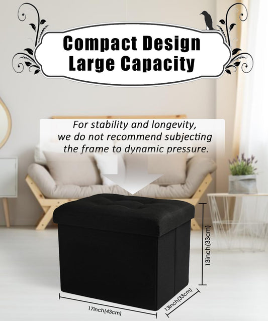 Ottoman Storage Ottoman Foot Rest Stool Foldable Bench with Storage Student Dormitory Bedroom and Entryway 17 X 13 X 13