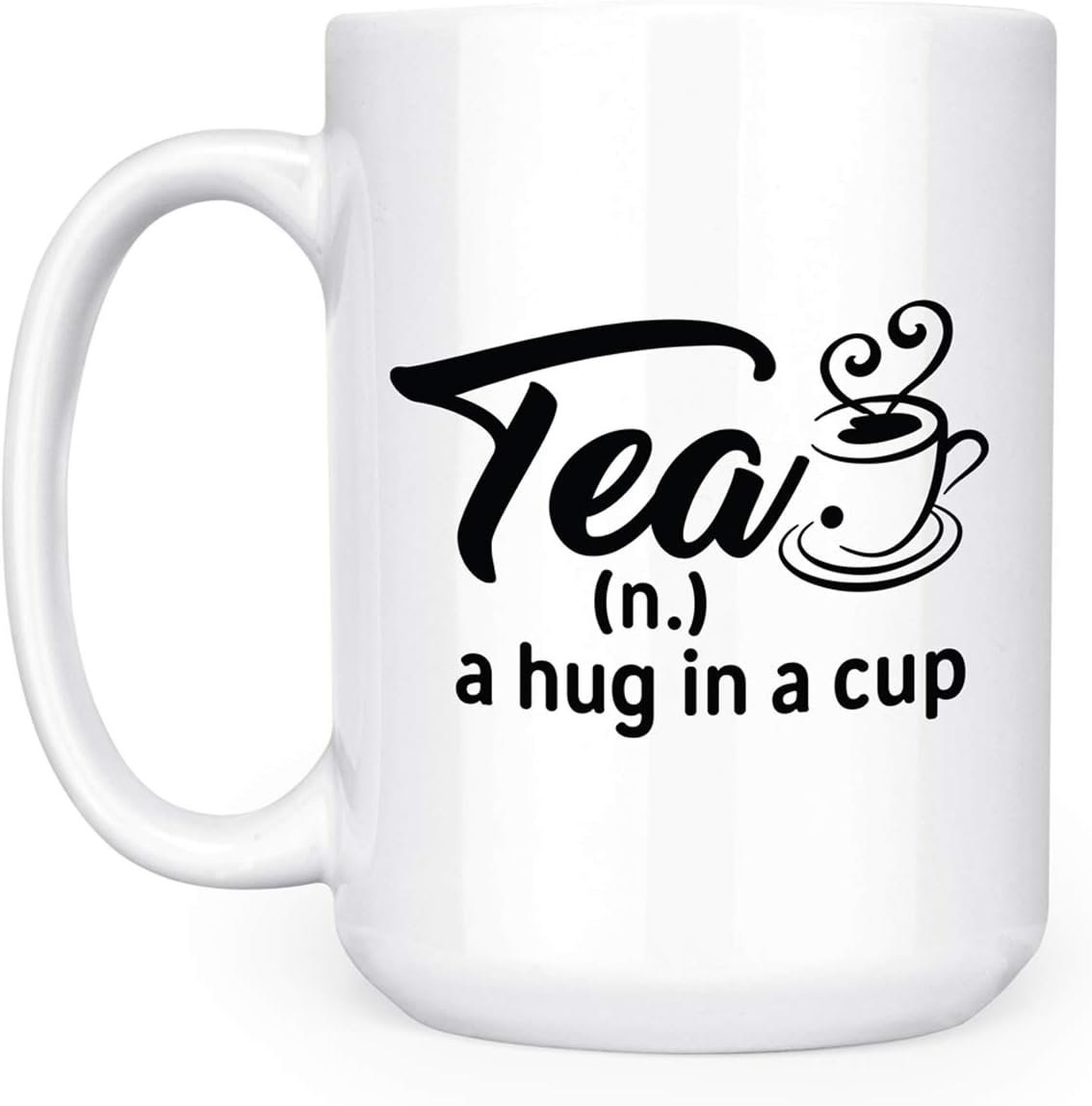 Artisan Owl Tea Lover Mug - A Hug in a Cup 15oz Ceramic Coffee Mug for Tea Drinkers, Book Lovers, Introverts, Homebodies