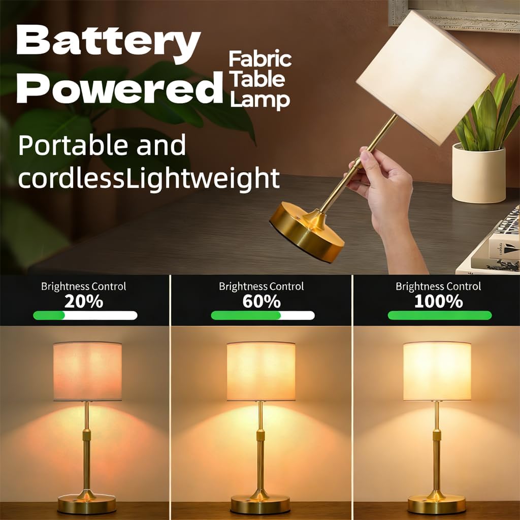 Height Adjustable Telescopic Portable Cordless Table Lamp, 5200mAh Rechargeable Battery, Dimmable Touch Control Metal Desk Lamp, Wireless Bedside Night Light for Restaurant/Bedroom/Bar/Coffee