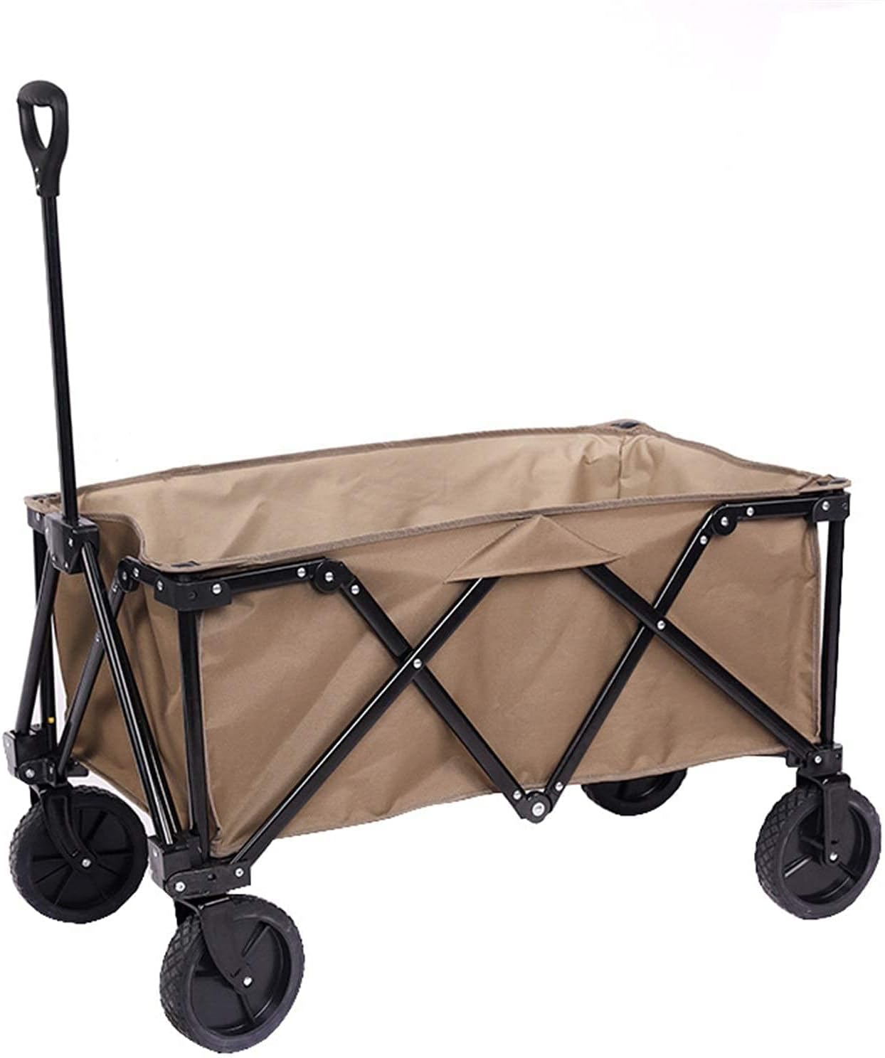Outdoor Beach Wagon Camping Wagon Folding Garden Beach Troey Outdoor Utility Wagon Garden Troey Carts ping Camping Cart Easy Set Up (Color : Blue Size : One Szie) (Brown One Szie)