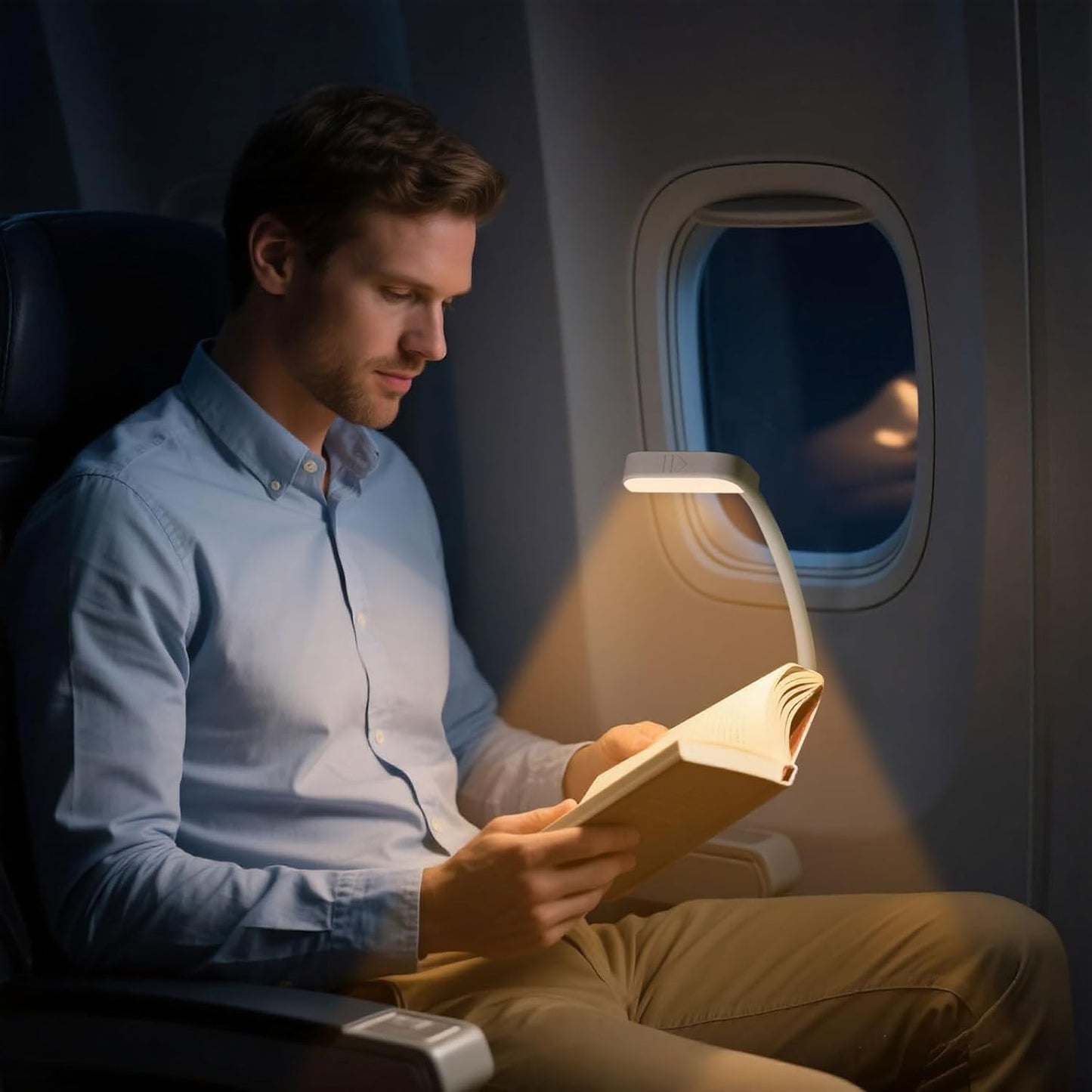 Portable LED Reading Lights, Eye Caring 3 Color Temperatures and Dimming Brightness Book Lights, Lightweight USB Rechargeable Clip-On Lamp for Book Lovers Night Reading (White)