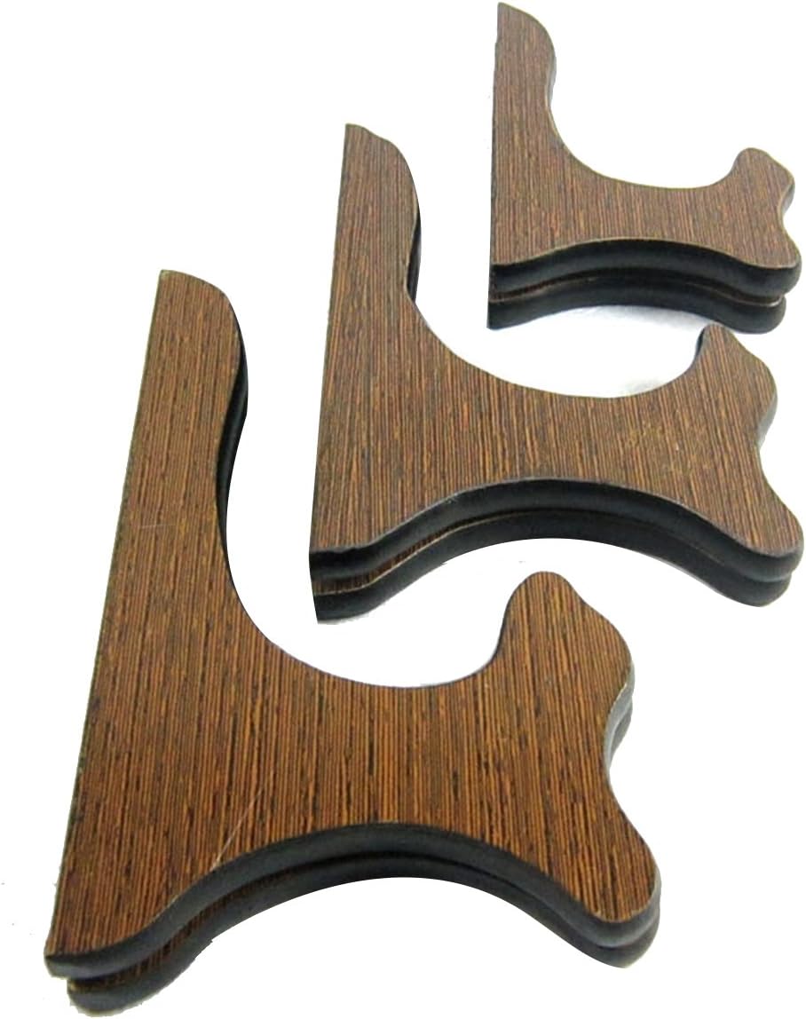 fengshuisale Brown Wooden Easel Display Plaque Plate Photo Stand Holder