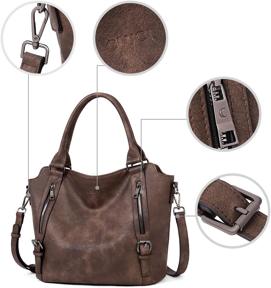 CLUCI Purses for Women, Large Hobo Bags, Multiple Pockets Tote Handbags, Water Repellent Shoulder Bag with Adjustable Strap