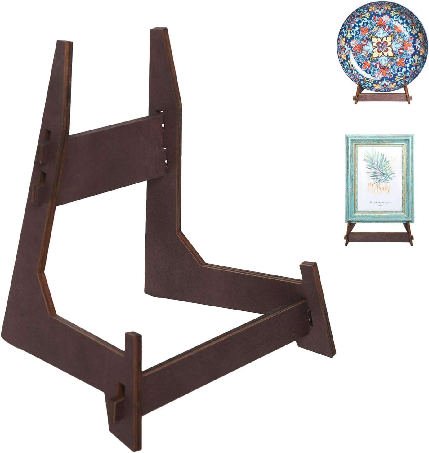 Plate Stands for Display,6 Inch wooden Plate Holder Display Stands,Frame holder stand for Book, Picture,plaque, Decorative Plate, Photo and Platter, Tabletop Art.(2 Pack )