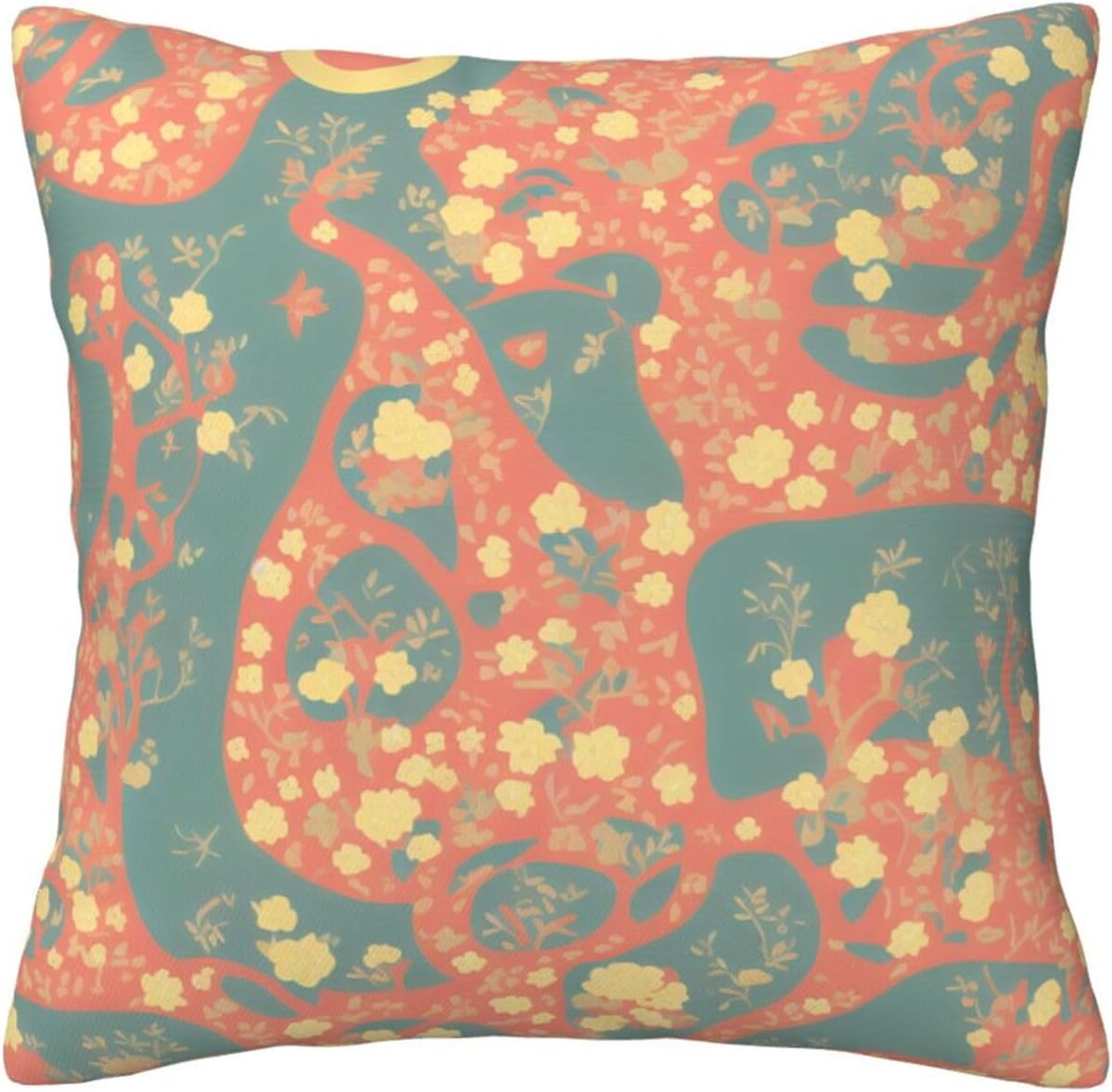 All-Season Square Pillow Covers 18"X18", Yellow, Decorative Throw Pillow Covers for Sofa Bed Couch, Hidden Zipper Cushion Cover, Square Lumbar & Accent Pillowcases for Home Decor